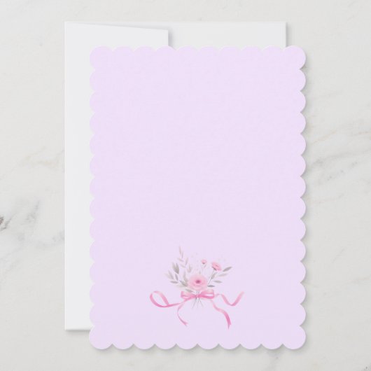 Sweet Coquette Paarse boog Stropdas Elegant Baby s Kaart (Achterkant)