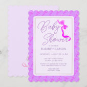 Sweet Coquette Paarse boog Stropdas Elegant Baby s Kaart (Voorkant / Achterkant)