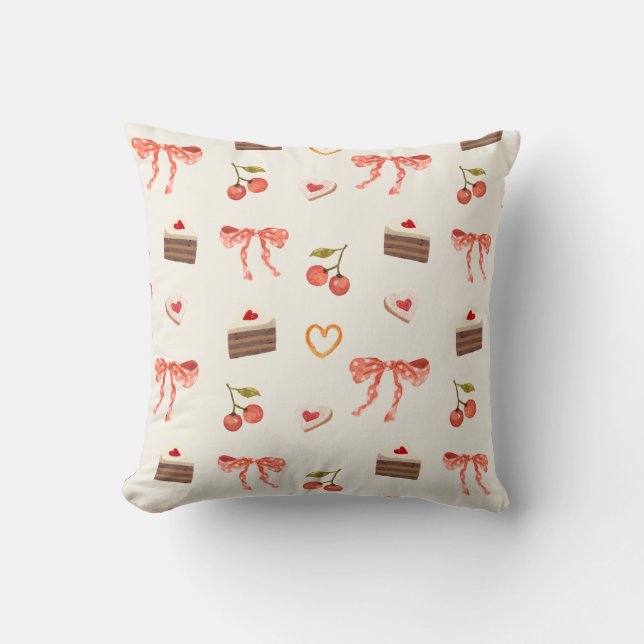 Sweet Coquette Patroon Vrouwelijk Ontwerp Kussen (Voorkant)