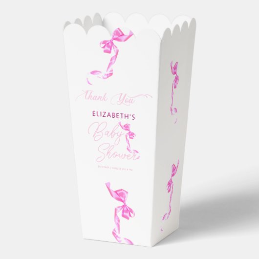 Sweet Coquette Roze Bow Stropdas Elegant Baby show Bedankdoosjes (Achterkant)