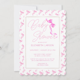 Sweet Coquette Roze Bow Stropdas Elegant Baby show Kaart