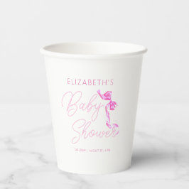 Sweet Coquette Roze Bow Stropdas Elegant Baby show Papieren Bekers