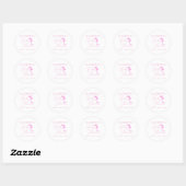 Sweet Coquette Roze Bow Stropdas Elegant Baby show Ronde Sticker (Vel)