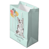 Sweet Corgi Birthday-ballonnen Medium Cadeauzakje (Voorkant Gekanteld)