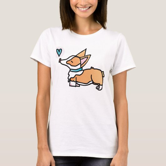 SWEET CORGI KISSES. T-SHIRT (Voorkant)