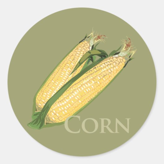 Sweet Corn Ronde Sticker (Voorkant)