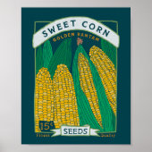 Sweet Corn Seed Packet Poster (rijke marine) (Voorkant)