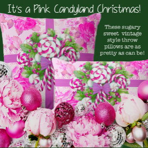 Sweet Cosy Cottage Roze en Paarse Kerstmis Kussen