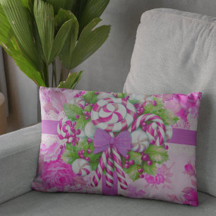 Sweet Cosy Cottage Roze en Paarse Kerstmis Kussen