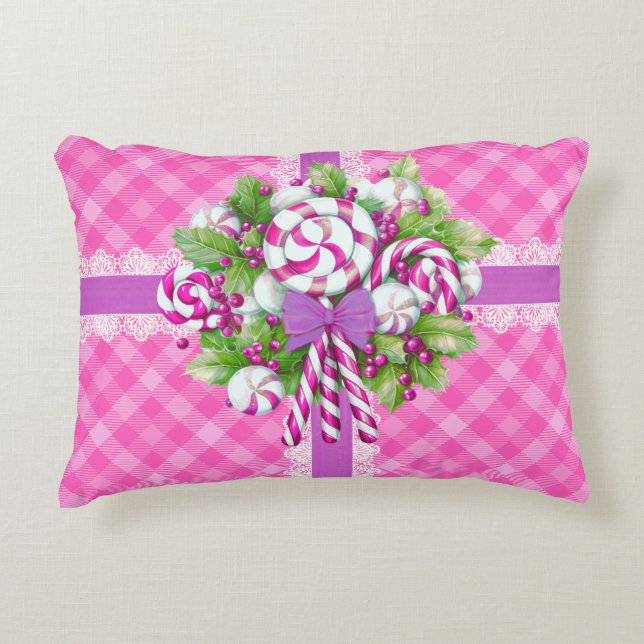 Sweet Cottage Roze en Paarse Accent Kussen (Voorkant)