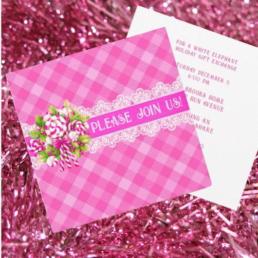 Sweet Cottage Roze Paarse Flat Vakantie uitnodigin Feestdagenkaart