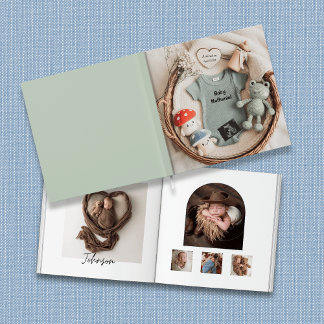 Sweet CottageCore Basket baby Fotoboek Keepsake Gastenboek