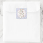 Sweet Country Bunny Vierkante Sticker (Tas)