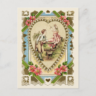 Sweet Couple in Heart Lijst Reproduction Briefkaart