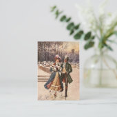 Sweet Couple Skater in kerstseizoen Visitekaartje (Staand voorkant)