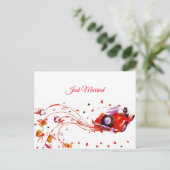 Sweet Couple Weddenschap Net gehuwde Waterverf Aankondigingskaart (Staand voorkant)