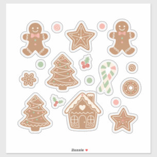 Sweet & Cozy Gingerbread Cookies Patroon: Aestheti Sticker