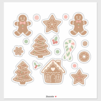 Sweet & Cozy Gingerbread Cookies Patroon: Aestheti Sticker