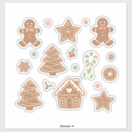Sweet & Cozy Gingerbread Cookies Pattern: Aestheti Sticker