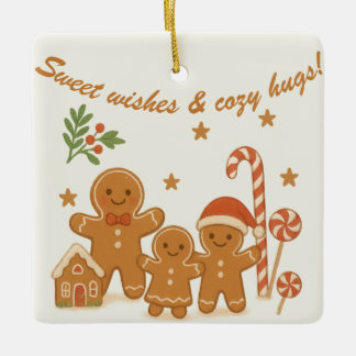 Sweet & Cozy Gingerbread Family Christmas Ornament