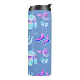 Sweet Cozy Winter Gear Ice Skating Waterverf Thermosbeker