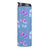 Sweet Cozy Winter Gear Ice Skating Waterverf Thermosbeker (Geroteerd rechts)