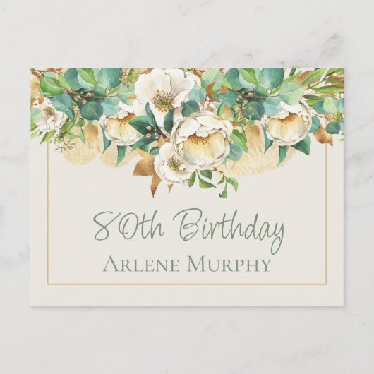 Sweet Cream Rozen 80ste Verjaardag Briefkaart (Voorkant)