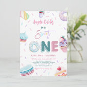 Sweet Cream Viering Sweet One Verjaardagsfeest Kaart (Staand voorkant)