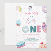 Sweet Cream Viering Sweet One Verjaardagsfeest Kaart (Voorkant / Achterkant)
