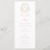 Sweet Crest Monogram 4 Cursus Trouwen Menu (Voorkant)