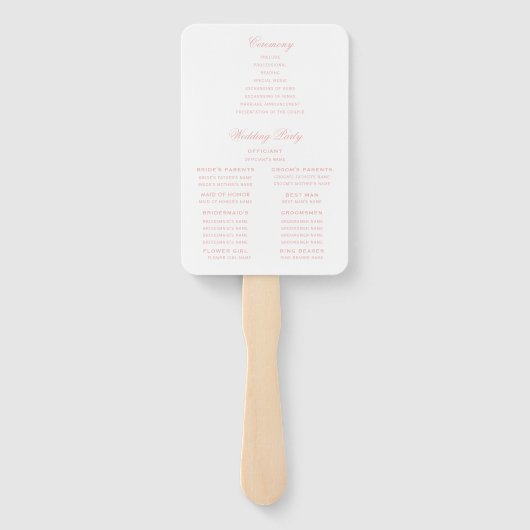 Sweet Crest Monogram Wedding Programma Handwaaier (Achterkant)