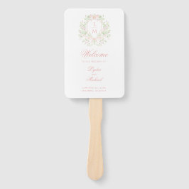 Sweet Crest Monogram Wedding Programma Handwaaier