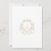Sweet Crest w/ Blush Pink Bow | Rehearsal Dinner Kaart (Achterkant)