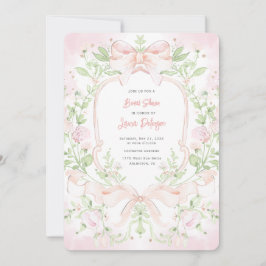 Sweet Crest w/ Blush Pink Bows Vrijgezellenfeest Kaart