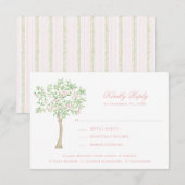 Sweet Crest w / Blush Pink Green Bows Bedankkaart (Voorkant / Achterkant)