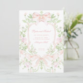 Sweet Crest w / Blush Pink Wedding Bows Kaart (Staand voorkant)