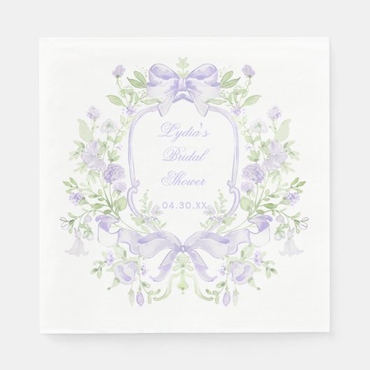 Sweet Crest w / Lavendelbogen | Vrijgezellenfeest Servet (Voorkant)