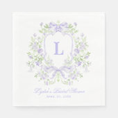 Sweet Crest w/ Lavendelboog Monogram Vrijgezellenf Servet (Voorkant)