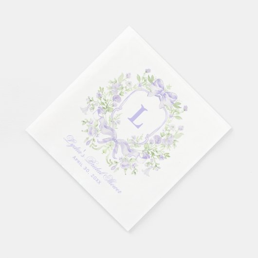 Sweet Crest w/ Lavendelboog Monogram Vrijgezellenf Servet (Hoek)