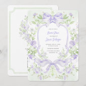 Sweet Crest w / Lavender Bows Vrijgezellenfeest Kaart (Voorkant / Achterkant)