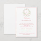 Sweet Crest w / Pink Bow Details Kaart behuizing (Voorkant / Achterkant)