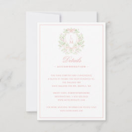 Sweet Crest w / Pink Bow Details Kaart behuizing