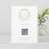 Sweet Crest w/ Pink Bows Save The Date (Staand voorkant)