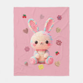 Sweet Crochet Bunny Fleece Deken (Voorkant)
