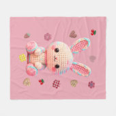 Sweet Crochet Bunny Fleece Deken (Voorkant (Horizontaal))