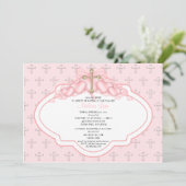 Sweet Cross Baby Girl Baptisme Inname Kaart (Staand voorkant)