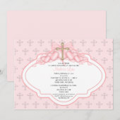 Sweet Cross Baby Girl Baptisme Inname Kaart (Voorkant / Achterkant)