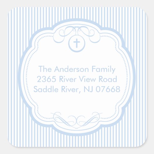 Sweet Cross in Lijst Adres Sticker Doop (Voorkant)