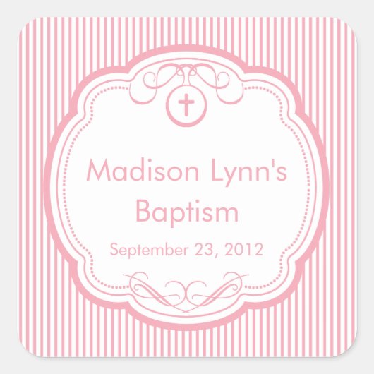 Sweet Cross In Lijst Doop Voor Zegel Roze (Voorkant)