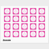 Sweet Cross in Lijst First Holy Communion Roze Vierkante Sticker (Vel)